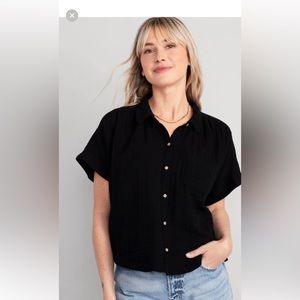 Old Navy black v- neck dolman sleeve blouse size M